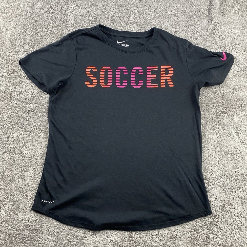 The Nike Tee Athletic Cut‎ Shirt Womens Medium Black Dri-Fit